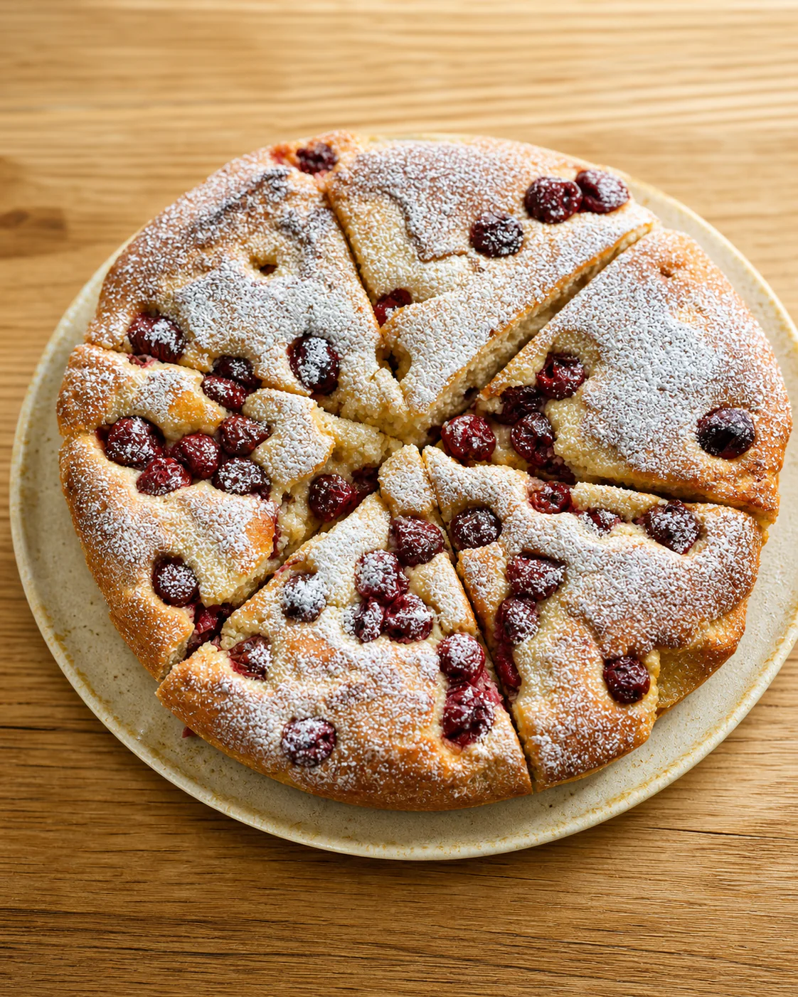 Fabrica's cherry bake dusted with icing sugar